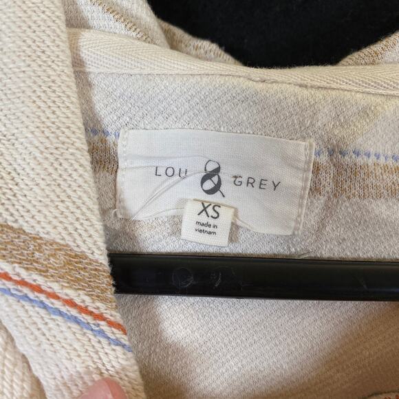 Lou & Grey Womens Sweatshirt Multicolor Striped Cropped Long Sleeve Cotton XS - Picture 4 of 12